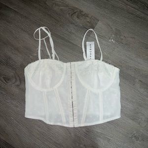 Pacsun Womens White Corset Top